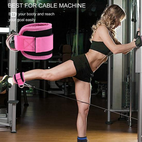 2 шт. манжеты для фитнеса на щиколотке с D-образным кольцом, регулируемые для мужчин и женщин, упражнения на бедра, силовые тренировки, эспандер, аксессуары, ремни на щиколотке, тренировки в домашнем спортзале