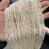 1 нить, Белые натуральные пресноводные жемчужины, Ручная работа, Жемчужные бусины Kuxu для изготовления ювелирных изделий, DIY поделки (Бусины 3-4 мм, Длина 36 см)