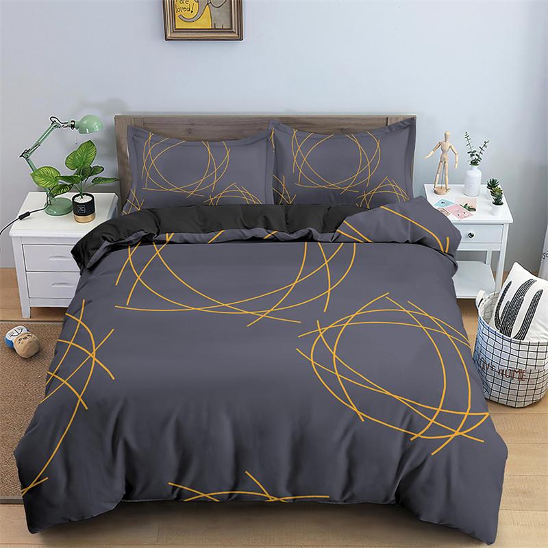 Пододеяльник с геометрическим узором в скандинавском стиле, комплект постельного белья с абстрактным рисунком, односпальная кровать размера «king-size» для подростков, взрослых, декор комнаты, одеяло из микрофибры, наволочки