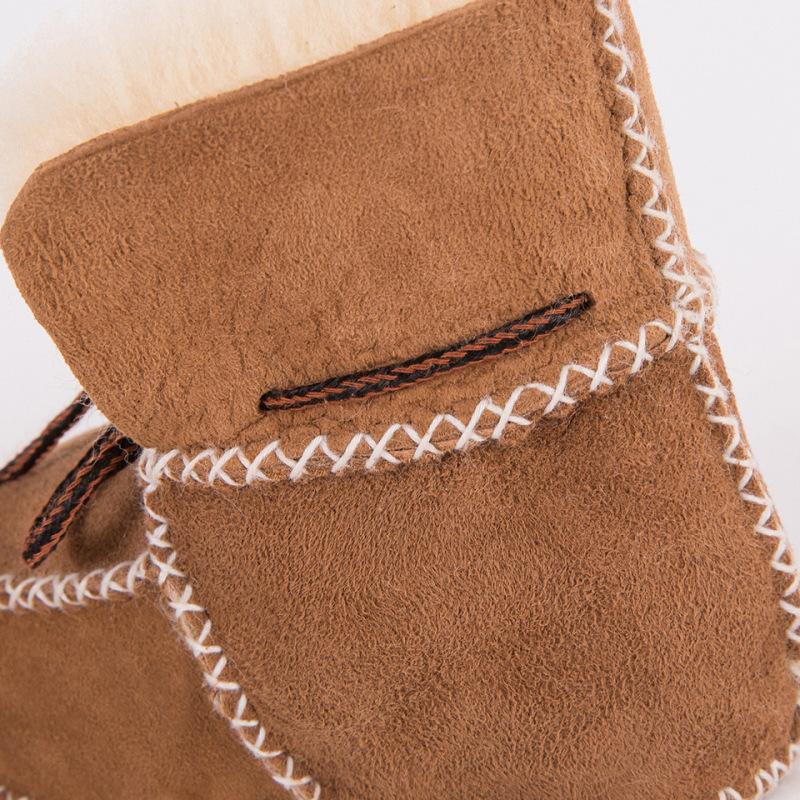 TWINFLAMES Зимняя шерстяная детская обувь из натурального овечьего меха, детская обувь на мягкой подошве, теплая обувь из натуральной кожи для новорожденных
