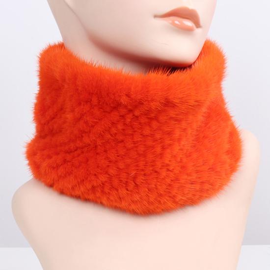 Новые женские зимние шарфы из натурального меха норки, повязки на голову, эластичный вязаный шарф из натурального меха норки, толстая теплая женская меховая шаль с кольцом