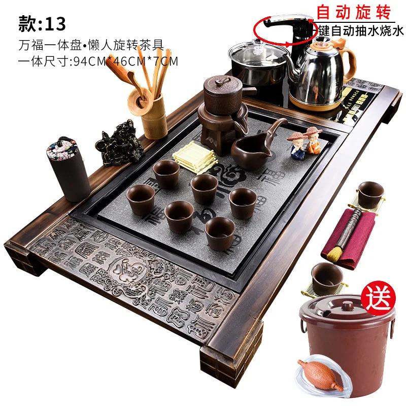 Набор китайских чайных чашек из фиолетовой глины, фарфоровый, винтажный, простой, для кунг-фу, роскошный чайный сервиз, ситечко, набор для чая, товары для дома DG50TS