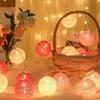 LEDs String Lights Cotton Thread Balls Home Decoration Lamp for Party Wedding Color Light String Christmas Decorations