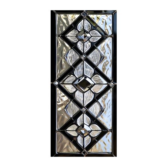 Geometric Window Film Rhombus Pattern Privacy Film Stained Glass Art Static Cling Sun Blocking Decal for Home Office Windows Glass Doors