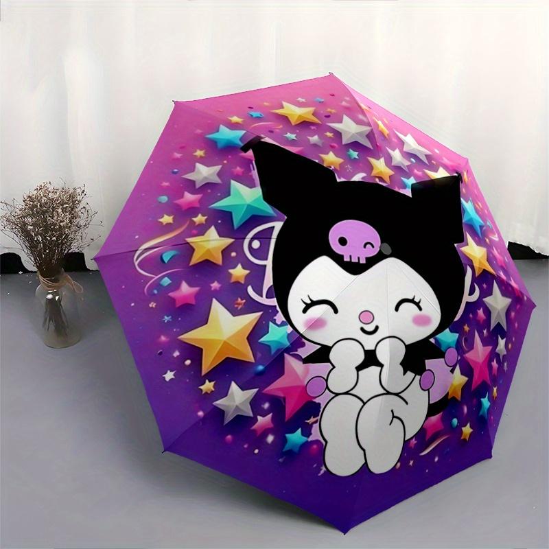 1pc Star Kuromi Automatic Opening and Closing Umbrella - Small Umbrella Suitable for Various Occasions, Portable 3-Fold Small Umbrella for Men and Wom