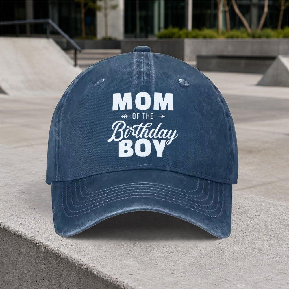 Vintage Lucky Star Boy Mom Print Washed Baseball Cap Adjustable Duckbill Cap for Outdoor Daily Wear Parties Vacations