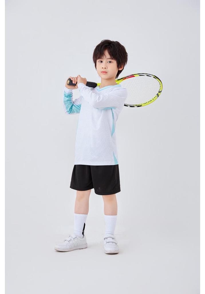 Kids' Long Sleeve Soccer Uniform Set for Spring & Fall - Includes Jersey, Shorts, Ideal for Jump Rope & Table Tennis