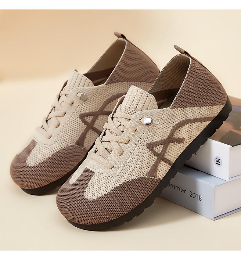 Женские летние сетчатые повседневные дышащие слипоны в стиле ретро со шнуровкой