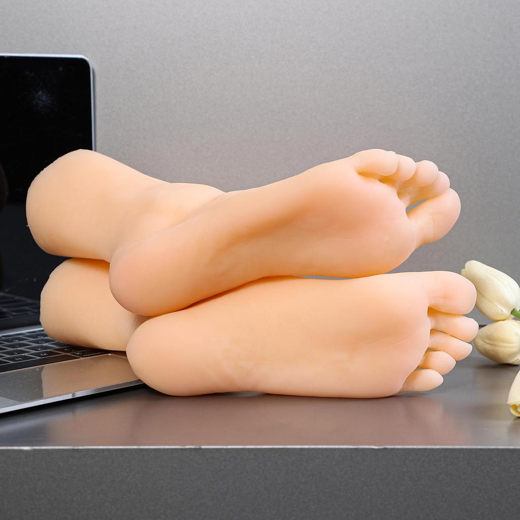 Silicone Mannequin Feet Fetish Female Foot Model Fake Nail Art Display Tassel Bone Ankle Dummy Human Medical 3604