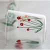 Simple glass cup, Japanese style creative casual cup, high borosilicate glass floral glass cup, milk cup, ins wind cup
