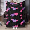Pc Whimsical MusicThemed Flannel Blanket Soft Warm and Cozy with Pink Blue Musical Notes Hearts and Stars Design
