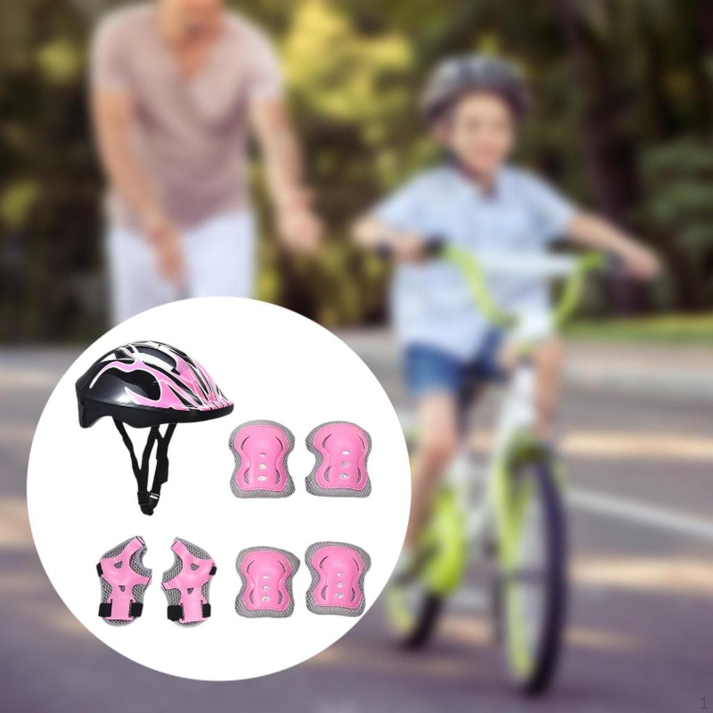 Детский велосипедный шлем для катания на роликах, скейтборде с наколенниками для езды