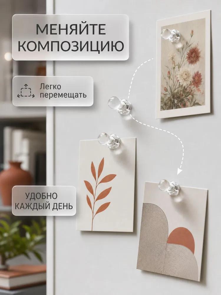 Magnets for transparent boards 100 pieces, holders 11x17 mm, office and home