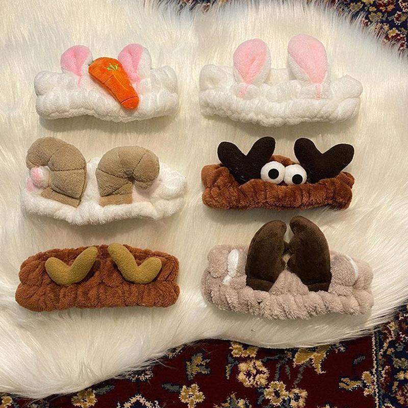 Повязка на голову Кот Коралловый плюш Милая Мягкая Повязка с бантом для волос Повязка на голову Повязка для умывания Макияжа Аксессуары