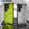 KEYSION Противоударный бронированный чехол для Samsung S25 Ultra 5G Силиконовый + ПК Прозрачный сотовый чехол для телефона Galaxy S25+Plus 5G