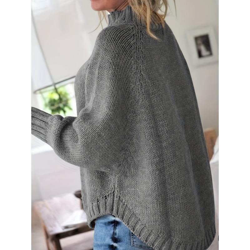 Женский винтажный черный свитер с косами, высоким воротом, свободного кроя, повседневный пуловер, винтажный свитер | Узор косы, платье-свитер