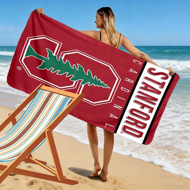 Пляжное полотенце Stanford Cardinal Print, Большое, Мягкое, Быстросохнущее, для Пляжа, Кемпинга, Плавания