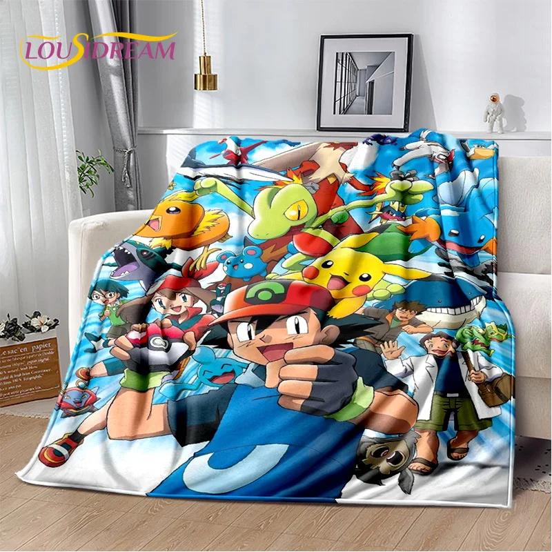 Japanese Pokemon Cute Cartoon Soft Flannel Blankets,Throw Blanket Comfortable Blanket for Picnic Beds Sofa Home Bedroom Kids