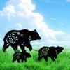 Charming 3pcs Metal Bear Decor - Outdoor Statue & Stake. A Delightful Silhouette Bear Stake for Yard with Bear Silhouette.