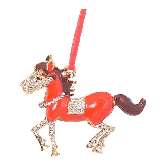 Пони Рождественское украшение Страз Зодиакальная Лошадь Подвеска для украшения елки Сверкающий Праздничный Шарм Удача Лошадиная Тема Украшение