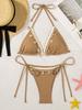 2025 Женский сексуальный купальник бикини халтер треугольник со шнуровкой