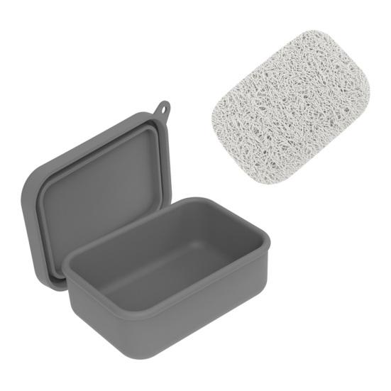 Leak-Proof Silicone Travel Soap Case with Drainage Lid Compact Design Portable Bar Soap Container Soap Holder