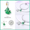 925 Silver Tree of Life Four-Leaf Clover Green Series Charms Beads Fit Qikaola 925 Original Bracelet DIY Jewelry Making