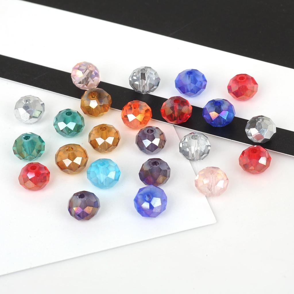 30-200Pcs Rondelle Austria Faceted Crystal Glass Beads Loose Spacer Beads for Jewelry Making