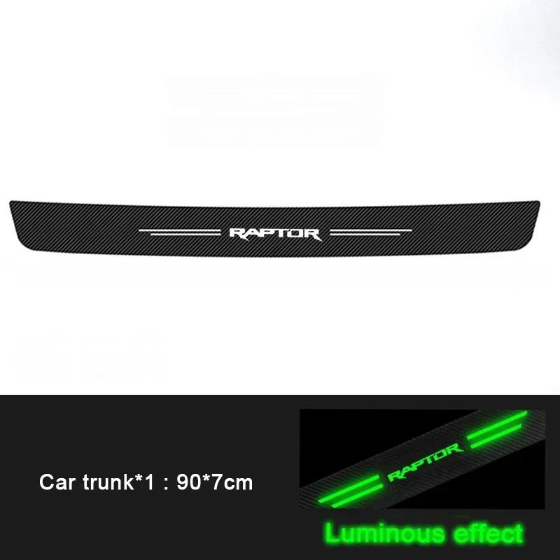 AJX1 Luminous Car Door Threshold Anti Kick Protector Stickers Anti Scratch Trunk Guard Strip For Ford Raptor Car Interior Accessories