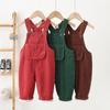 2025 Winter Korean Style Corduroy Overalls for 0-3 Year Olds - Velvet-Lined for Extra Warmth