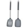 2Pcs Silicone Spatula Slotted Food Grade Heat Resistant Dishwasher Safe Frying Fish Eggs Non-stick Pot Cooking Turner Cookware Utensils Kitchen