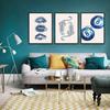 Set of 3 Trendy Cheetah Wall Art Funky Navy Blue Kiss Lips wall decoration pictures Retro Lucky 8 Ball Leopard Pattern Poster prints for Girls
