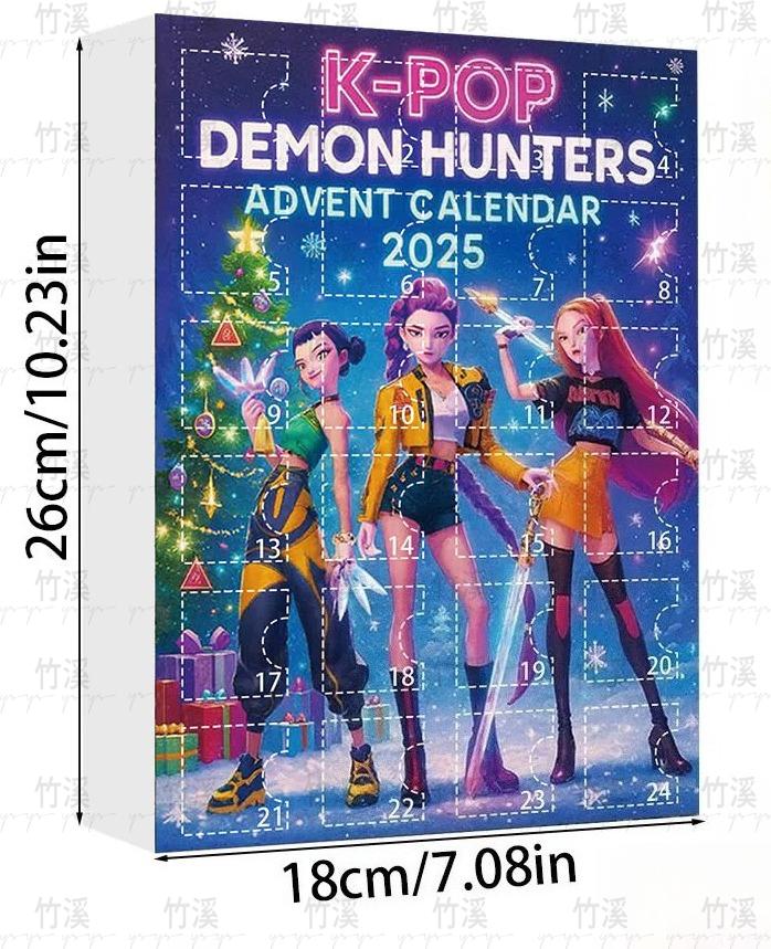 Kpop Demon Hunters Адвент-календарь - Huntrix Rumi Mira Zoey SAJA Derpy Tiger Рождественские и Новогодние Украшения Игрушки Подарки