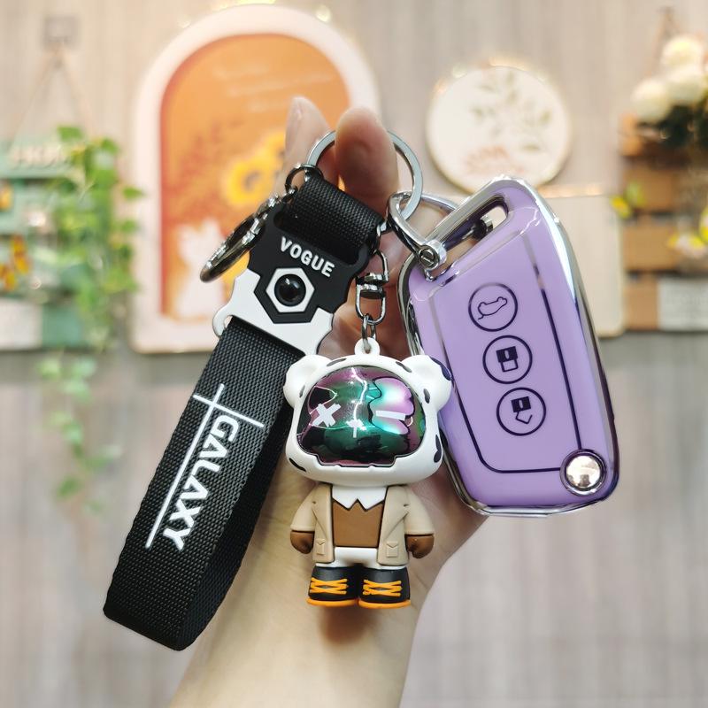 New Baojun Key Case for Kiwi EV, E300, RC6/RC5, RS3, RS5, Nano Car - Female Buckle Shell Bag