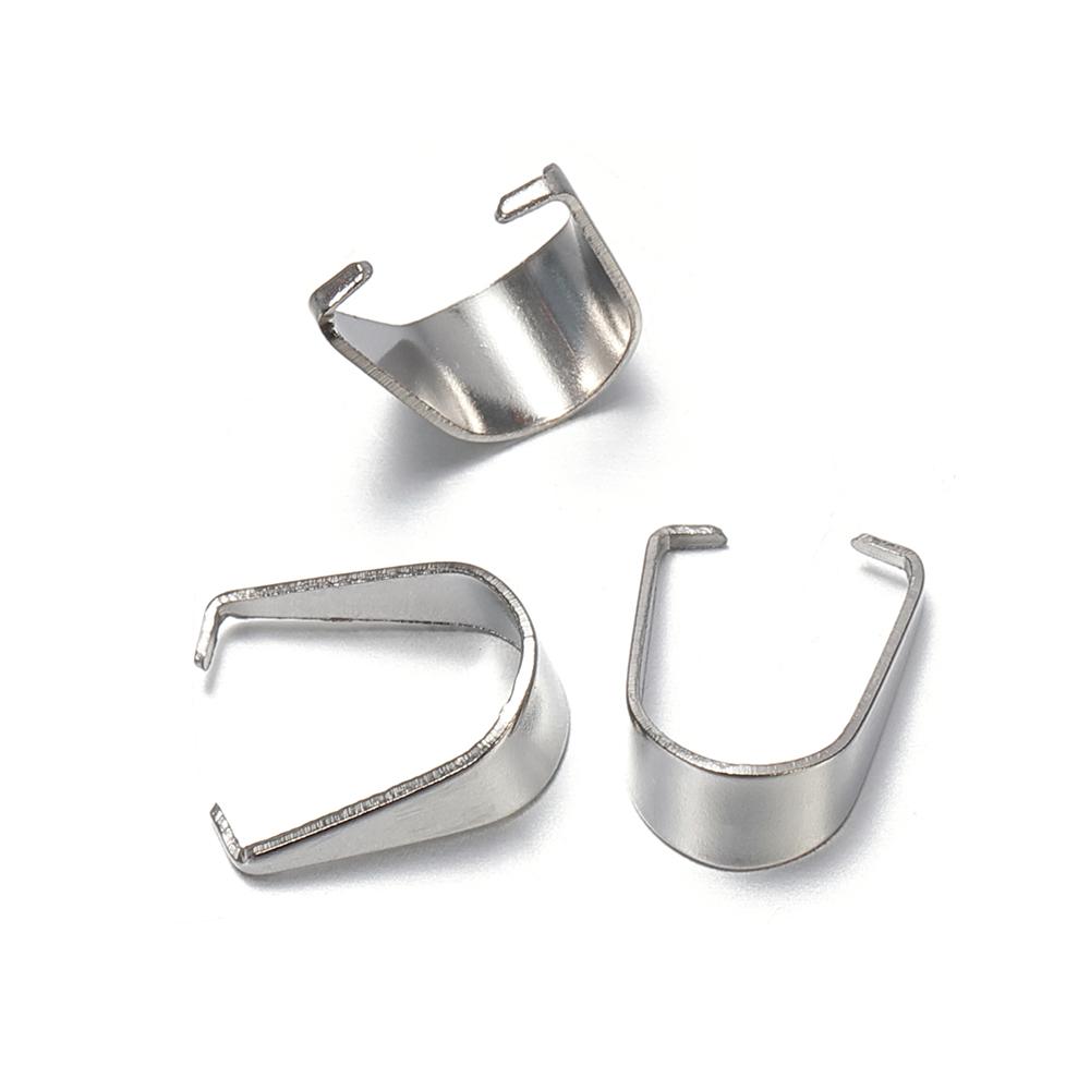50pcs Stainless Steel Pendant Clip Connector Pinch Bail Clasp DIY Jewelry Making Gold Color Clasps Findings Accessories Bulk