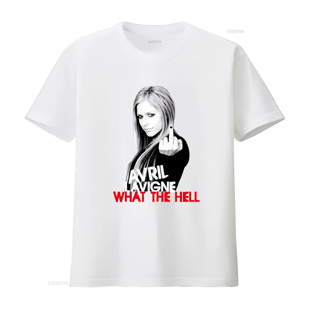 Avril Lavigne What The Hell T Shirt Canadian Singer Inspired Design for Fans vintage Washed graphic streetwear designer clothes