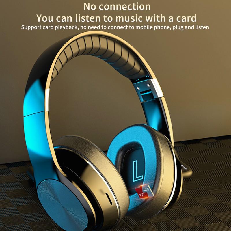 Беспроводные наушники 8D Hi-Fi, стереогарнитура, мягкие кожаные наушники, встроенный микрофон для ПК/сотовых телефонов/ТВ