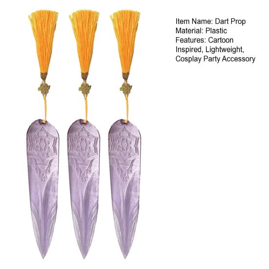 1/3Pcs Kpop Hunter Cosplay Dart Prop with Yellow Tassels Halloween Costume Party Cartoon Inspired Hunters Stiletto Weapon Role-play Accessory