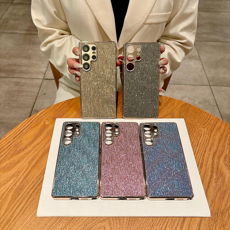 Роскошный чехол с градиентным блеском и гальваническим покрытием для Samsung Galaxy A34 A35 A36 A53 A54 A55 A56, стразы, мягкий бампер, жесткая задняя крышка из ПК
