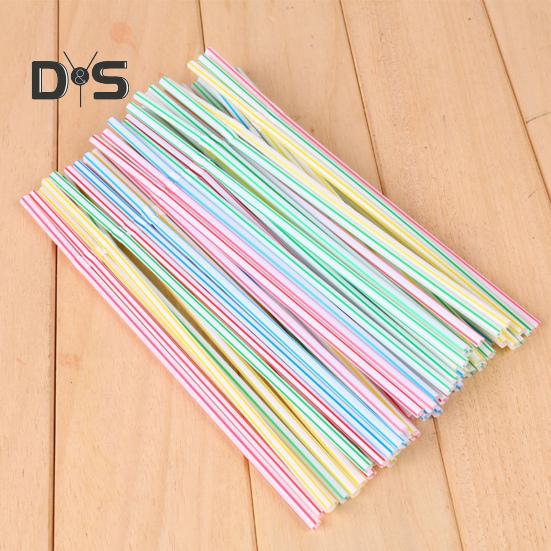 100 шт. гибкие пластиковые трубочки одноразовые питьевые трубочки разных цветов 21 см гибкие полосатые трубочки для сока для вечеринок и мероприятий
