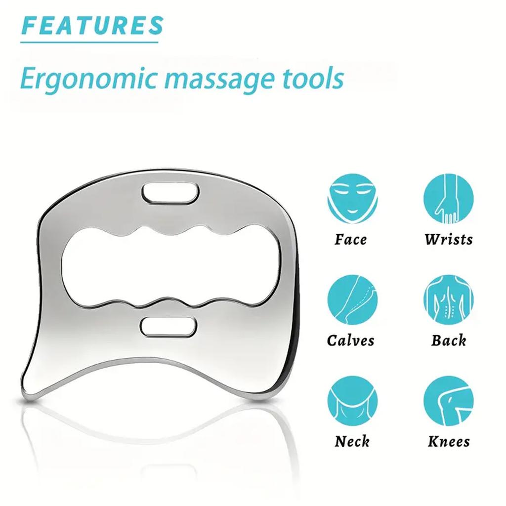 3 in 1 Stainless Steel Gua Sha Massage Tools-Scraping Massage Tools Muscle Scraper Tool for Back,Arms Derma Edge Massage Tool