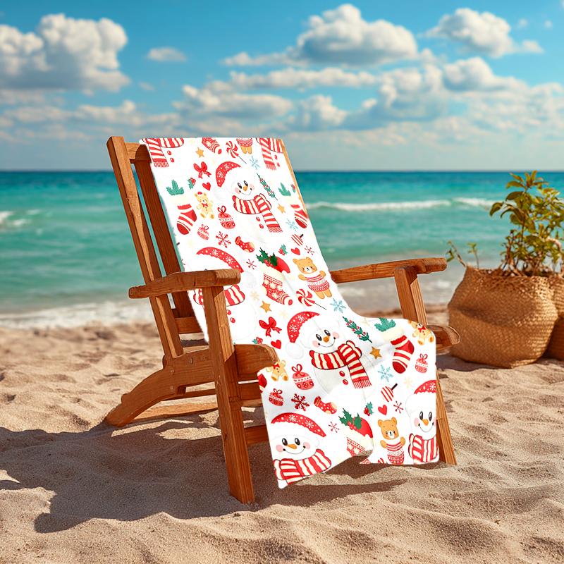 1Pc Christmas Winter Wonderland Beach Towel Quick Dry Multiuse For Beach Pool Gym Yoga Home Travel Christmas Halloween Xmas Gift S188