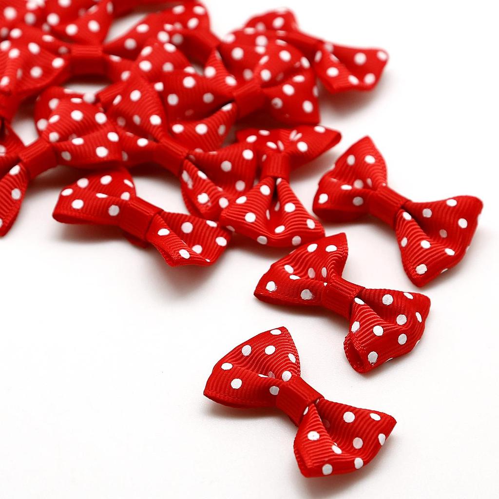 25/50Pcs Dots Satin Multi Color Grosgrain Dots Satin Ribbon Bow For Sewing Craft Wedding Bow Tie Decoration