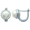 [M9926] - Silver Ivory 'Sissi' Silver Earrings (rhodium-plated) - 7 Mm Pearl