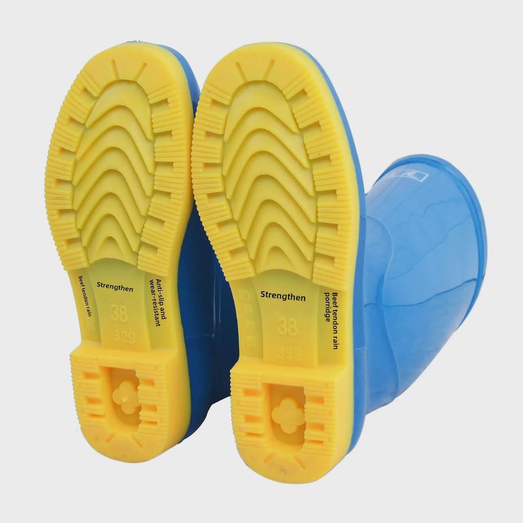 Adult Velvet-Lined Non-Slip Waterproof High-Top Kitchen Rain Boots - PVC Ladies' Work Shoes