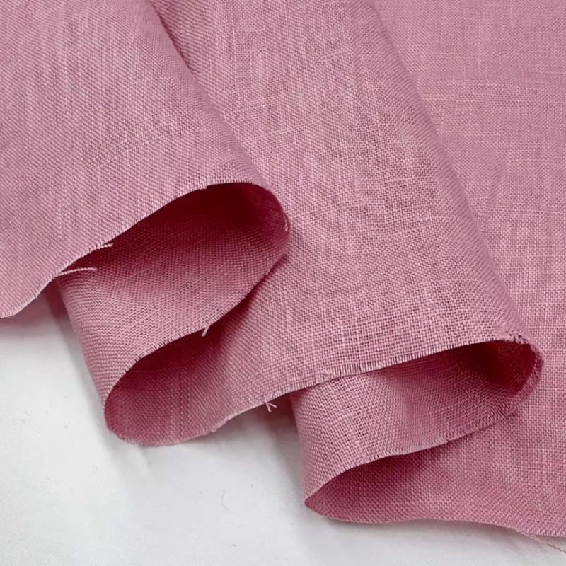 Чистая льняная ткань Стиранный лен Комфортная дышащая ткань для весны и лета DIY Платье Широкие брюки Легкая куртка Одежда