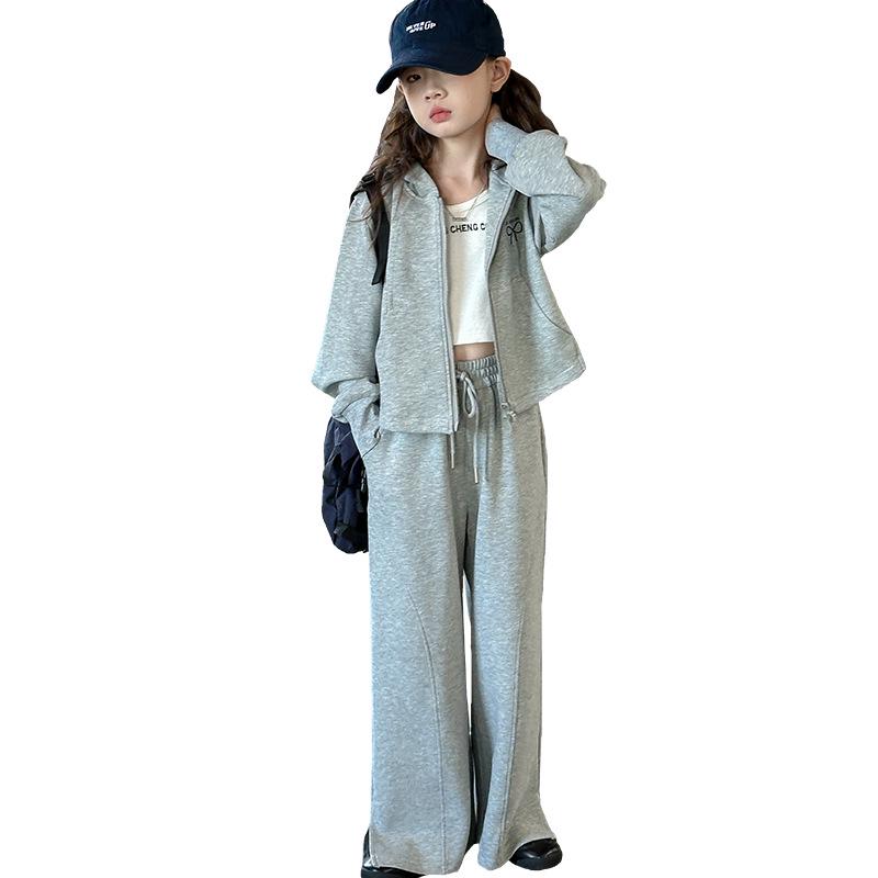 Модный повседневный комплект-двойка для девочек на весну и осень 2025 года: Модная детская одежда для девочек-подростков