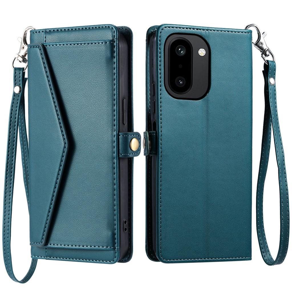 For OnePlus 15R 5G Leather Case with Wrist Strap Wallet Stand Phone Cover