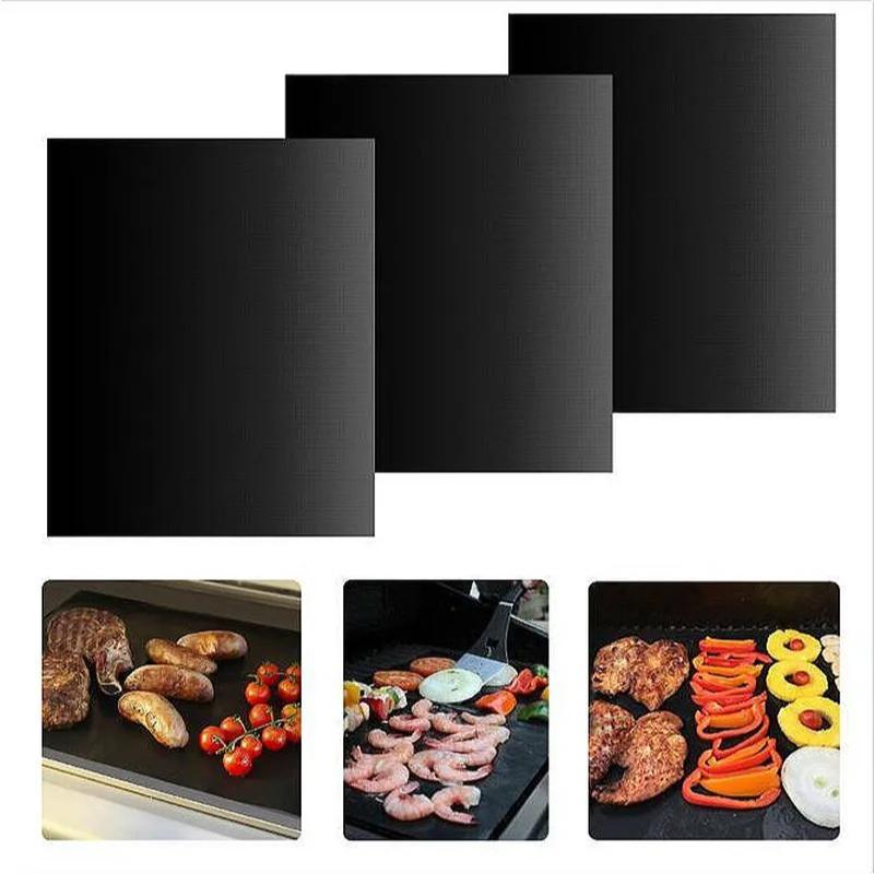 Non Stick BBQ Grill Mat 40 *33cm Baking Reusable Mat  Cooking Grilling Sheet Heat Resistance Easily Cleaned Kitchen Tools