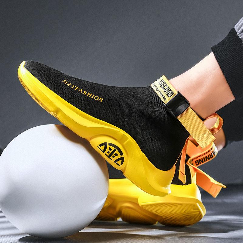 Новая спортивная обувь с сеткой для мальчиков, летние дышащие носки, мужская обувь с высоким берцем